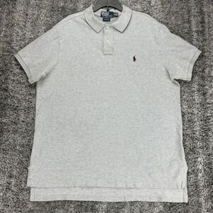 Polo by Ralph Lauren‎ Vtg 90's Men's XL Custom Fit Gray Short Sleeve Polo Shirt